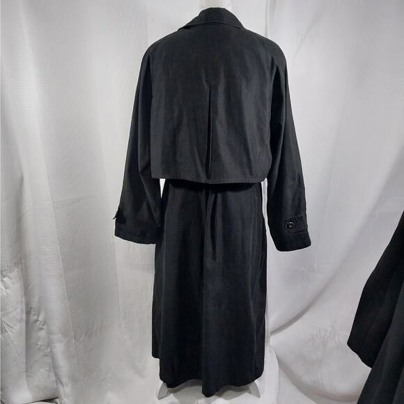 LONDON FOG! RICH BLACK MEGA DETAILED CLASSIC TRENCH COAT, OVERCOAT! SZ 12R - Picture 9 of 15
